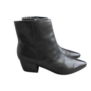 Marc Fisher Tammea Pointed Toe Leather Ankle Boots Women’s Size 7 Low Block Heel